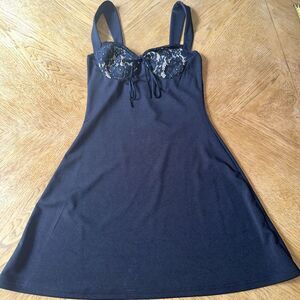 Slip Dress Women’s XS Black Lace Ballerina Coquette Cottage Romantic